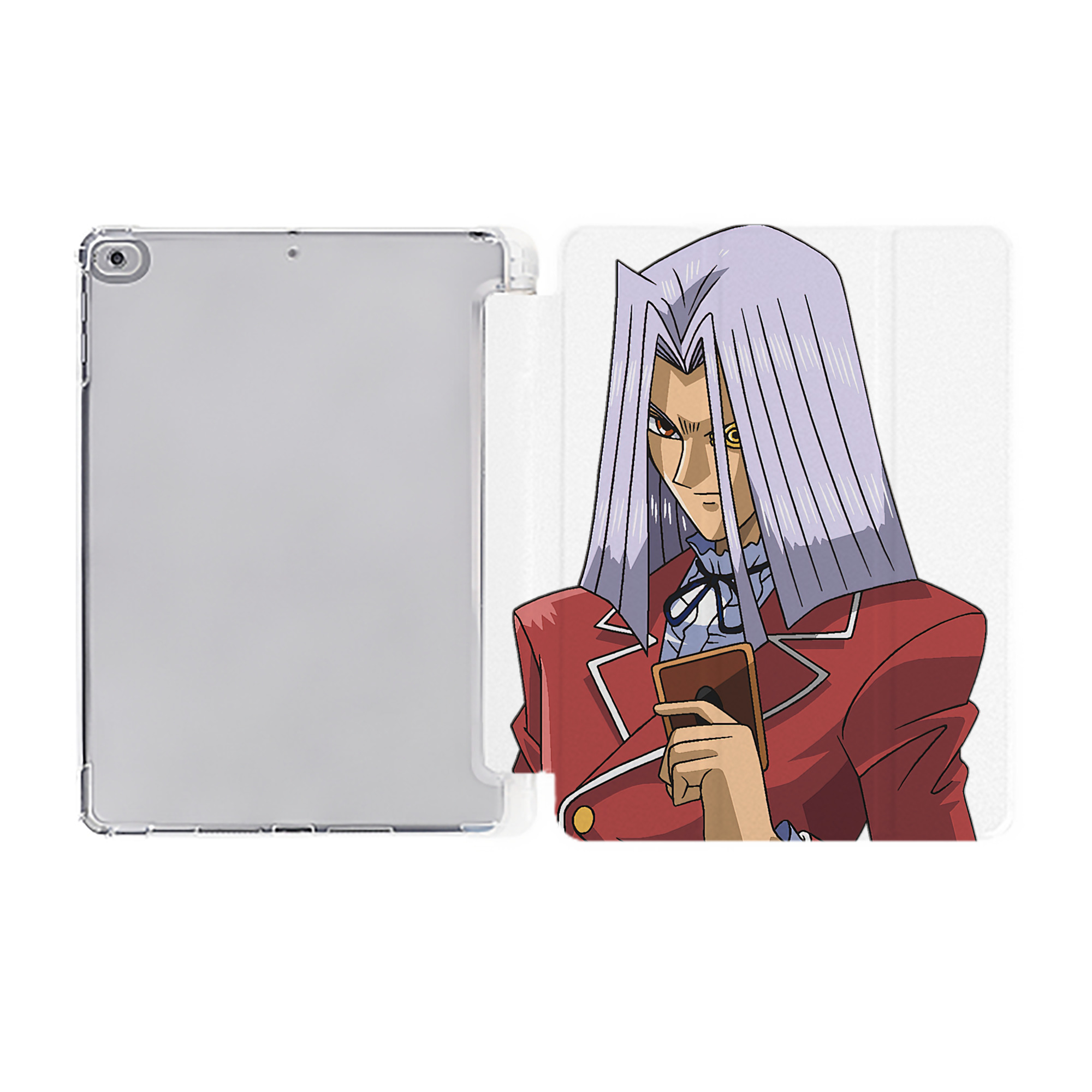 （画像用） 遊☆戯☆王 Yu-Gi-Oh! IPad ケース ペン収納付き 三つ折りスタンド PUレザー×シリコン 対応機種9.5/10.5/10.9インチ